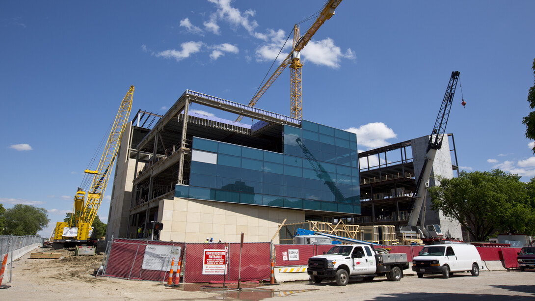 Construction of UNL's new $84 million College of Business Administration building continues this summer. The 240,000-square-foot structure is scheduled to open for the 2017-2018 academic year.