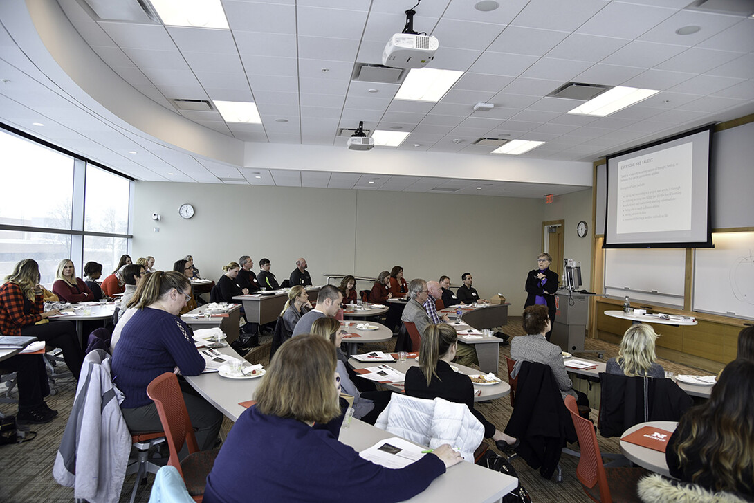 A Gallup-Certified Strengths Coach, Marijane England led a power lunch for local professionals that explored how to best assess job candidates to make sure the individual's strengths match the position.