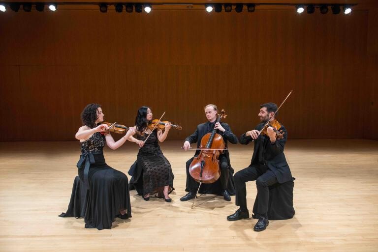 Chiara String Quartet is (from left), Rebecca Fischer, Hyeyung Julie Yoon, Gregory Beaver and Jonah Sirota.