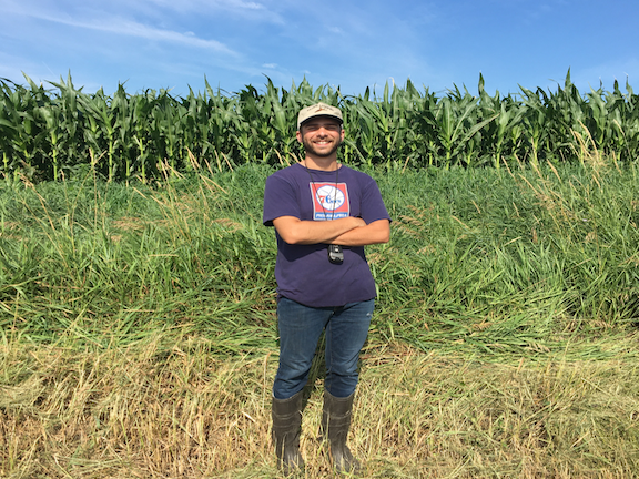 Nebraska researcher Dominic Cristiano in the field