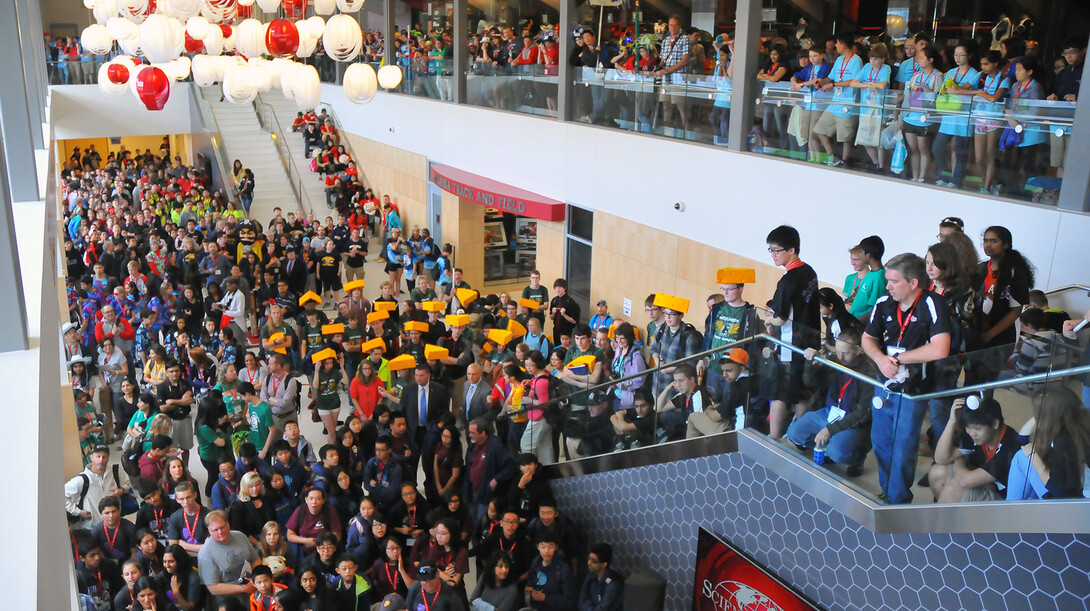 More than 2,000 Science Olympiad students flooded into the Devaney Sports Center to watch the egg drop competition held May 15.