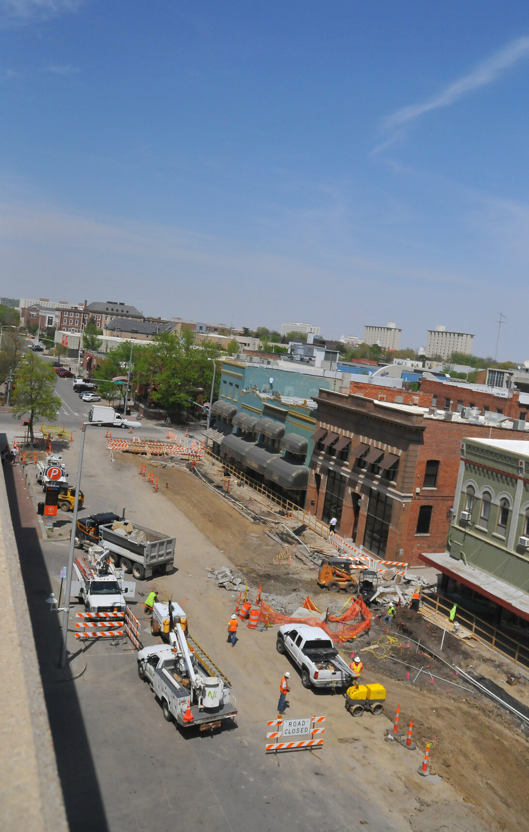 The phone cable repair has closed 14th Street in downtown Lincoln between O and P streets.