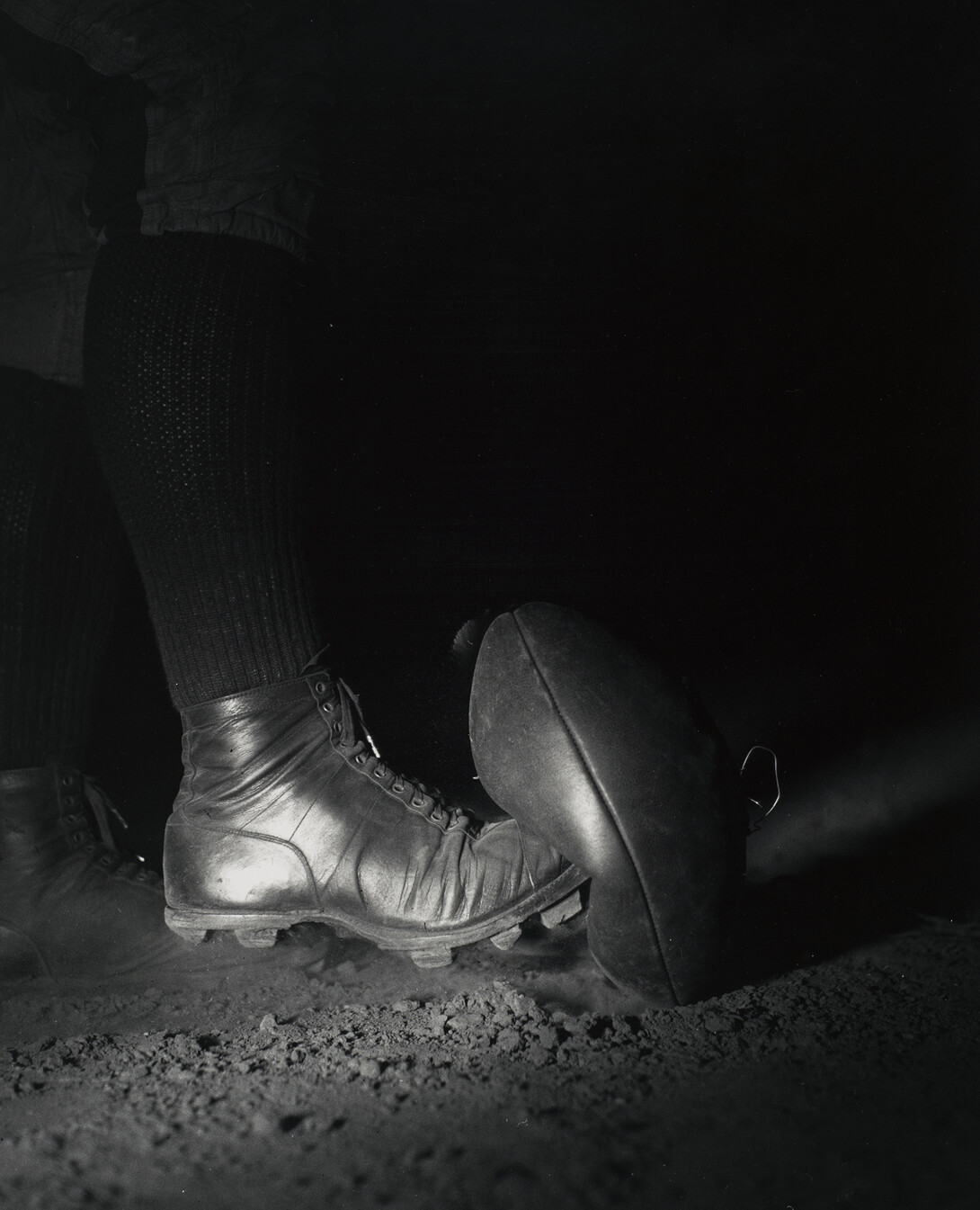 Guest curator Richard Graham selected this photo, "Wes Fesler Kicking a Football" for the "15 Photographs, 15 Curators" exhibition.