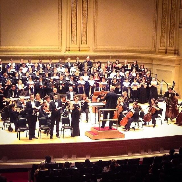 UNL's Peter Eklund conducts at Carnegie Hall in New York earlier this semester. Eklund updated "Requiem" to an American-English version that is featured in the April 17 University Singers performance.