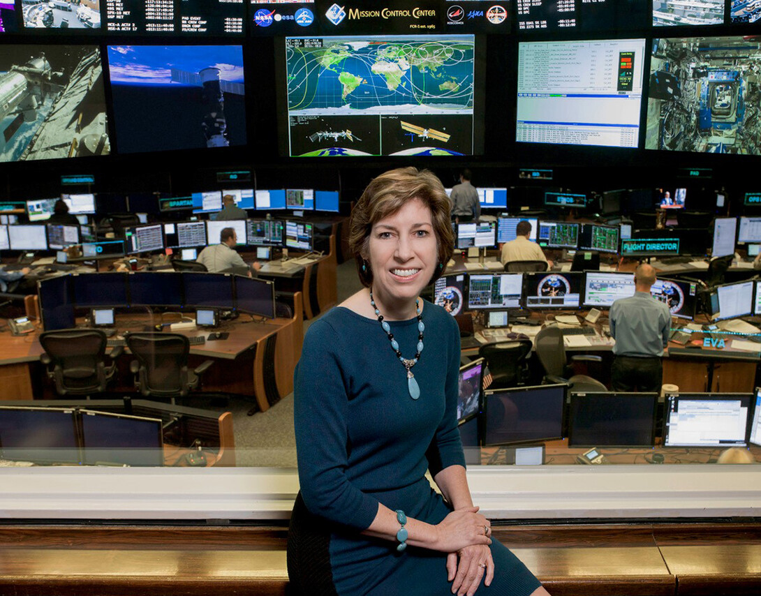 Ellen Ochoa sits in NASA's Johnson Space Center in Houston. She served as the first Latinx and second woman to lead the center for human spaceflight, where human spaceflight training, research and flight control are conducted.