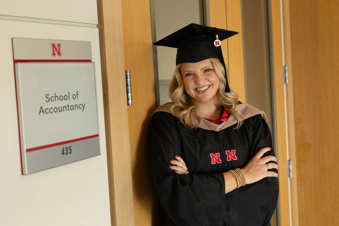 Elli Richardson of Sioux Falls, South Dakota, makes her time at Nebraska matter by earning her Master of Professional Accountancy degree and recruiting future Huskers.