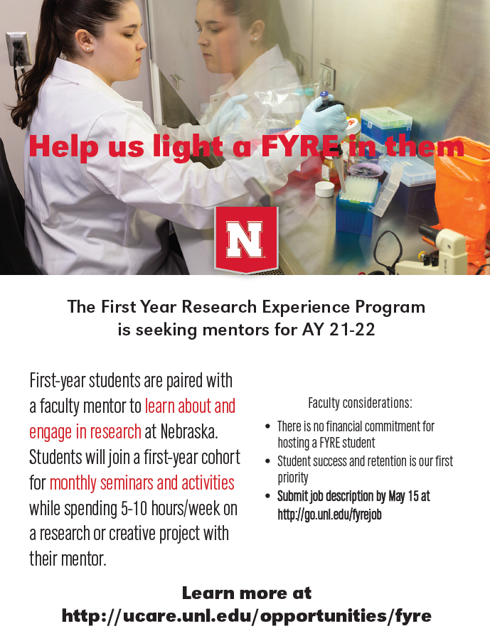 First Year Research Experience allows students to use their federal work study funds in a research or creative activities job, enabling students to get paid to learn