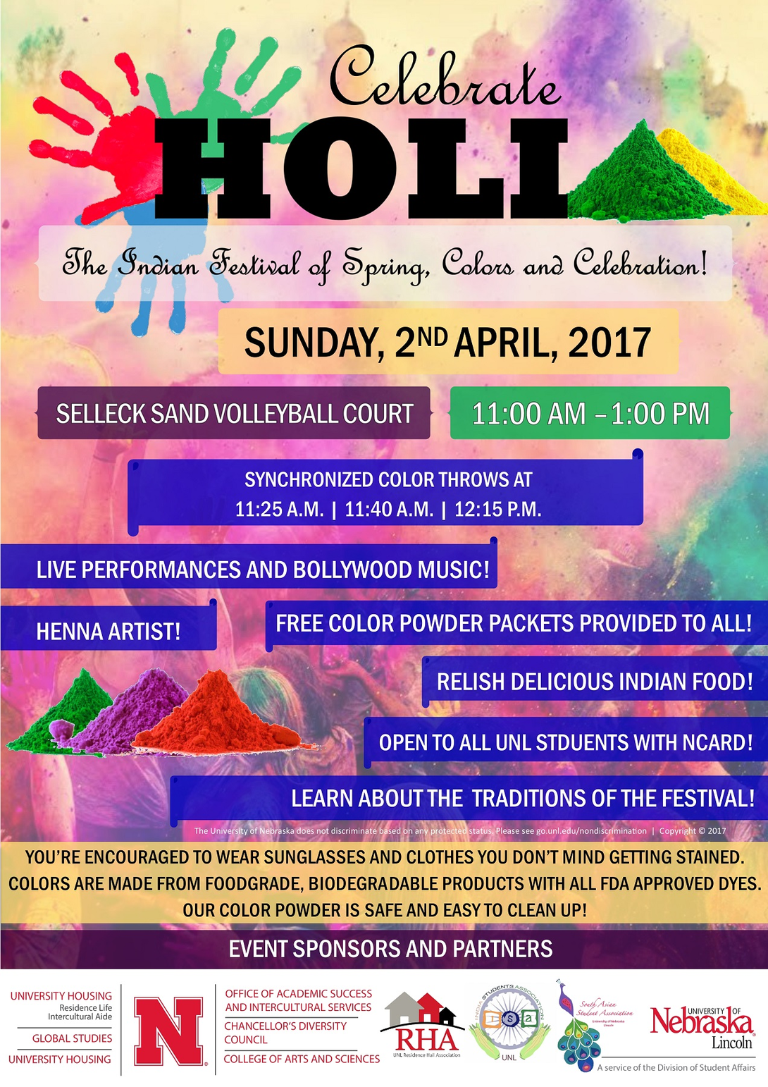 Celebrate HOLI at UNL 2017