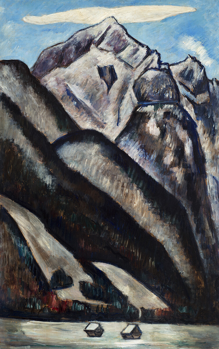 Paintings by Marsden Hartley are among the featured artworks in "Selections from the Bertha Schaefer Collection," a new exhibition at Sheldon. Shown here is Hartley's 1933 painting "Garmisch — Partenkirchen (Alpspitze)."