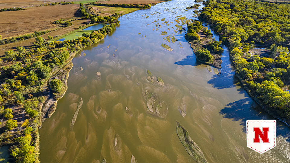 Aerial view of the Platte River