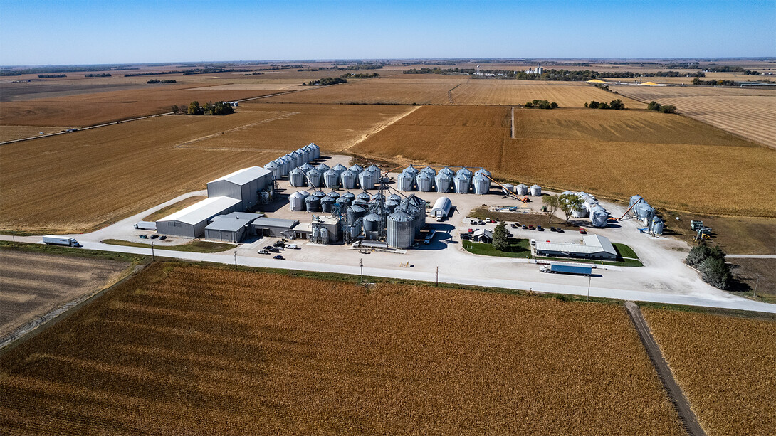 Aerial view of Preferred Popcorn headquarters