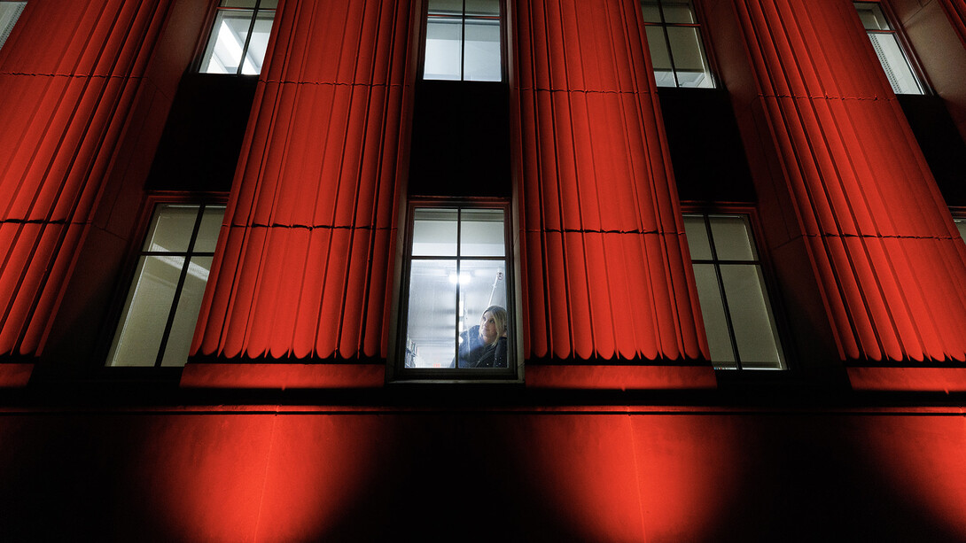 Love Library illuminated for Glow Big Red