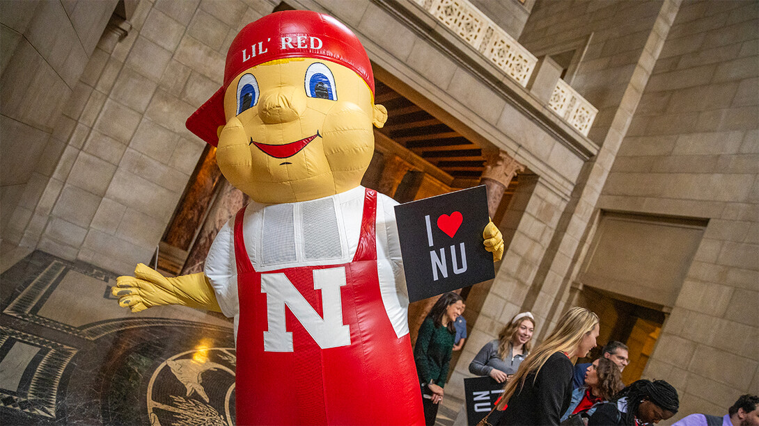 Li'l Red dances in the Rotunda of the Nebraska State Capitol