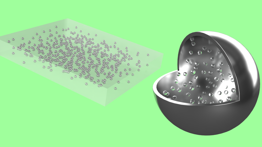 Rendering of silicone and liquid metal