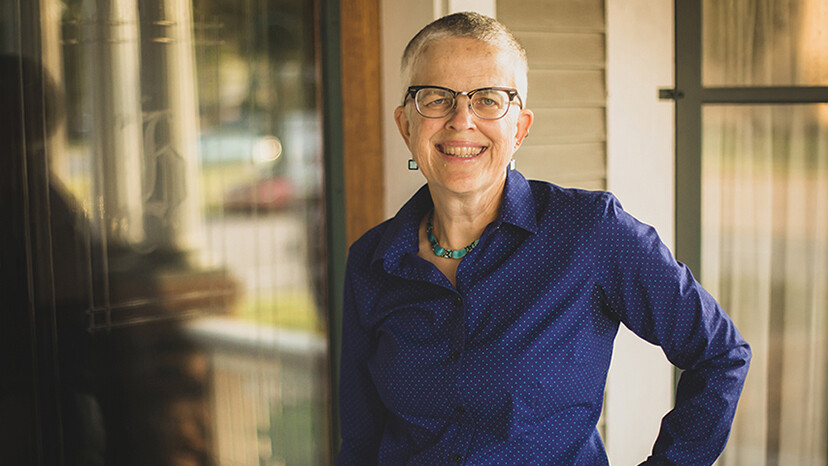 Melissa Homestead, author of "The Only Wonderful Things," is photographed in front of the Harris House in Lincoln, Nebraska, where Willa Cather and Edith Lewis met.