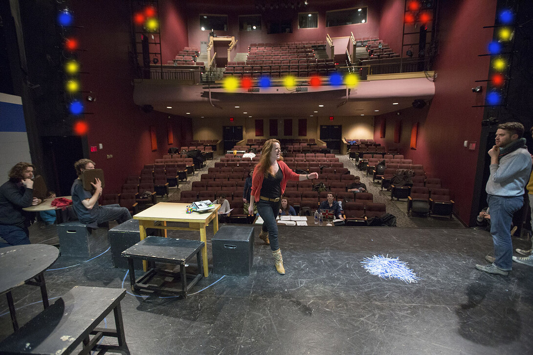 Nebraska Rep performers rehearse in Howell Theatre on the UNL campus.