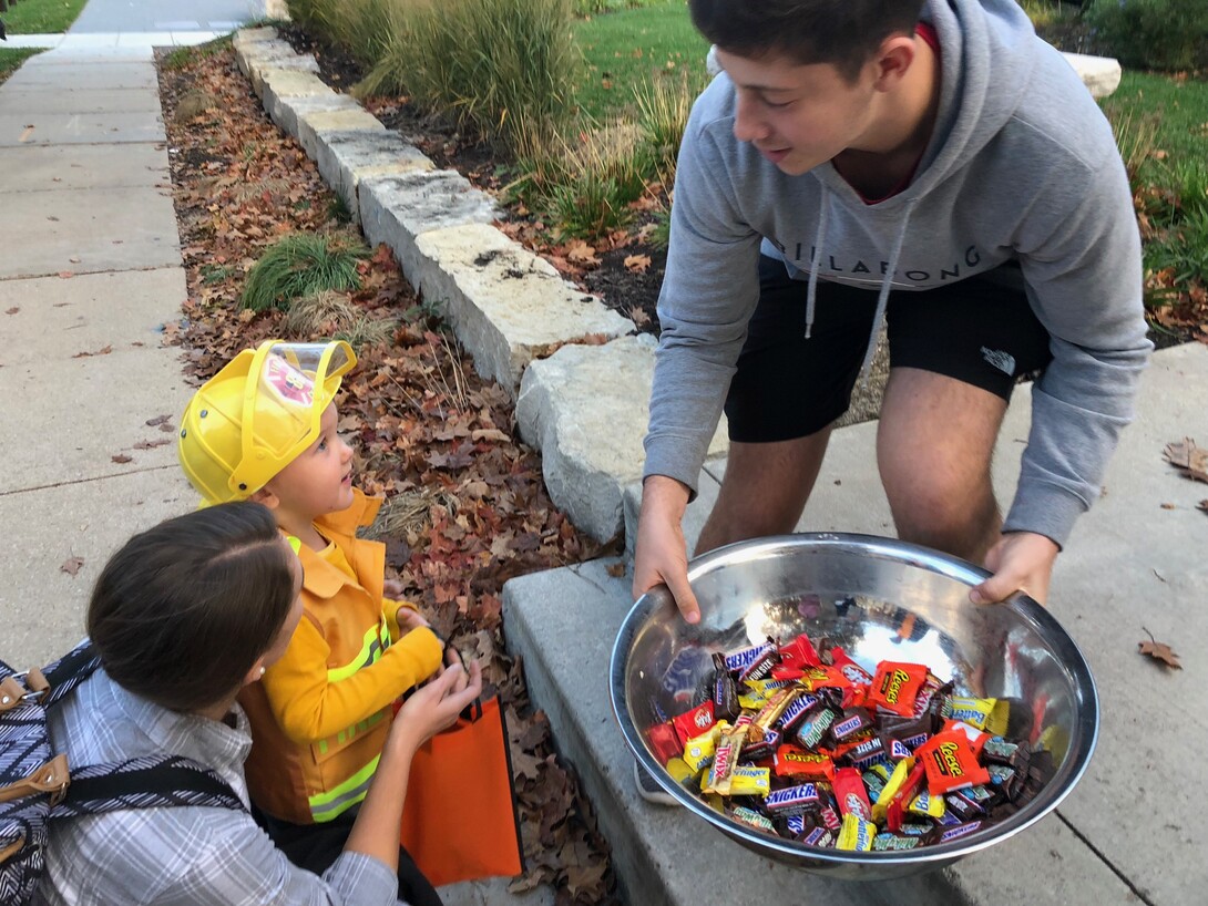 Members of the fraternity and sorority community at the University of Nebraska-Lincoln annually host a trick or treat event for children.