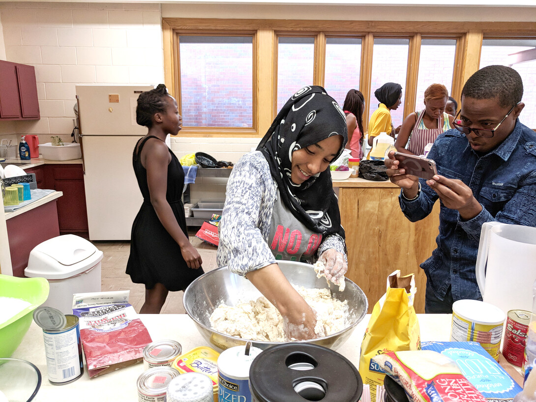 The Mandela Fellows celebrated America's Independence Day by making popular foods from their home countries for a potluck picnic at St. Mark's On-The-Campus.