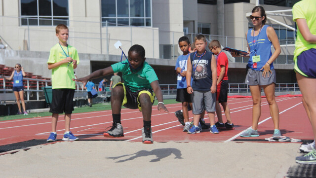 UNL's Husker Kids and Husker Adventures program offers more than 1,000 recreational activities to its participants. Activities range from dodgeball and track and field events (shown here) to ice skating and learning about healthy snacks.