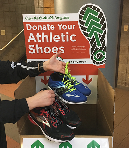 Shoes can be donated thru April 28 at the Rec & Wellness Center, Outdoor Adventures Center, and Campus Rec Center.