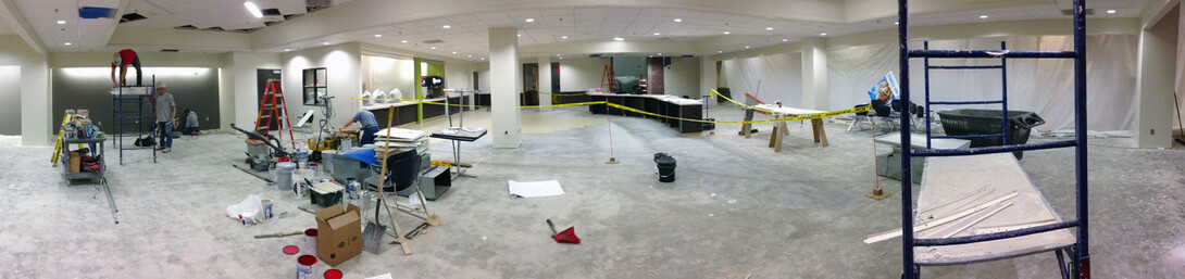 Construction continues in the redesigned Runza restaurant in the Nebraska Union on Jan. 10. Crews were expected to work through the weekend to complete the space for the first day of the spring 2014 semester.