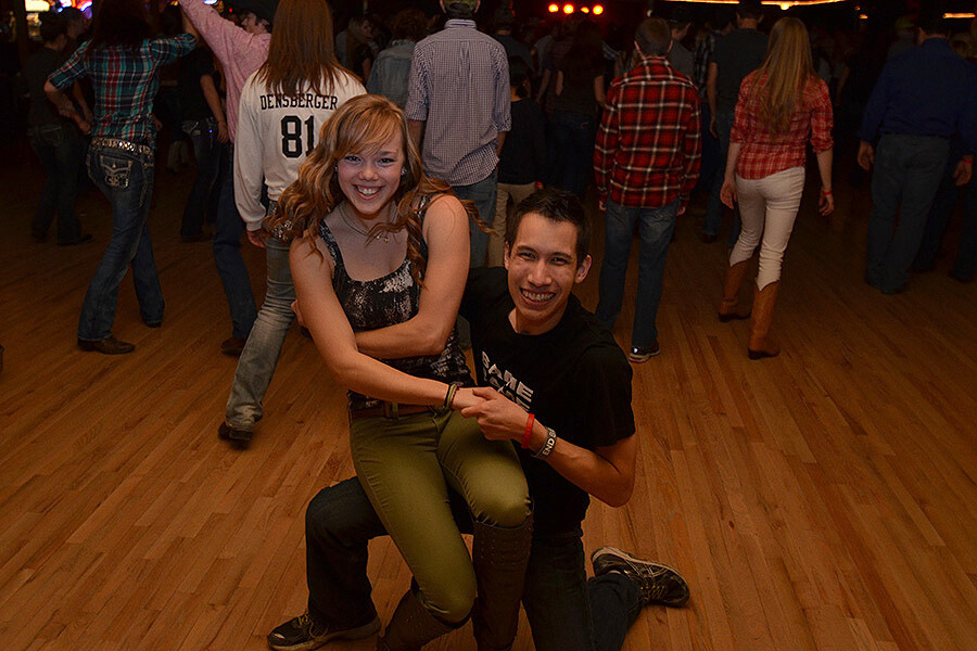 After recovering from a car/bike collision, mechanical engineering student Isra Somanas (right) has returned to a favorite hobby — dancing at Lincoln’s Pla Mor Ballroom. At left is a dance partner, Liz Merrett, also a UNL student.