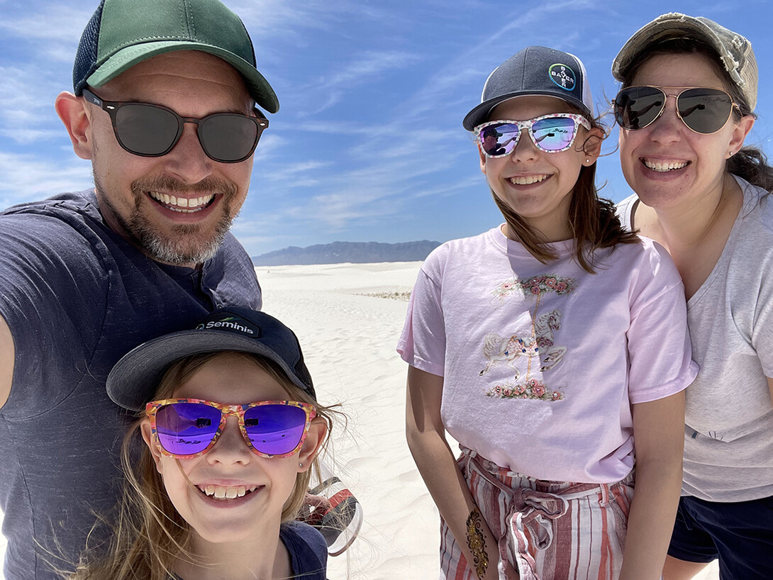 Jason Alsup and wife, Jill, and daughters, Adeline and Alice, while on vacation.