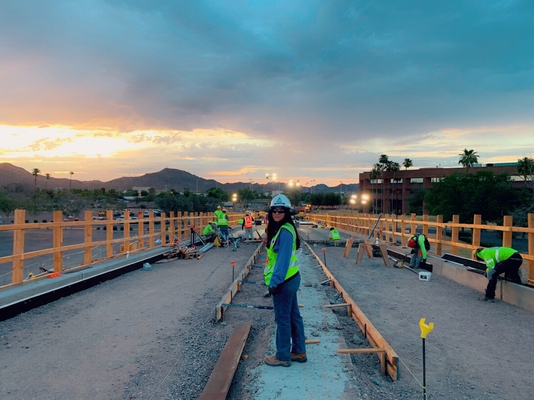 Sierra at her Kiewit internship in Phoenix, Arizona