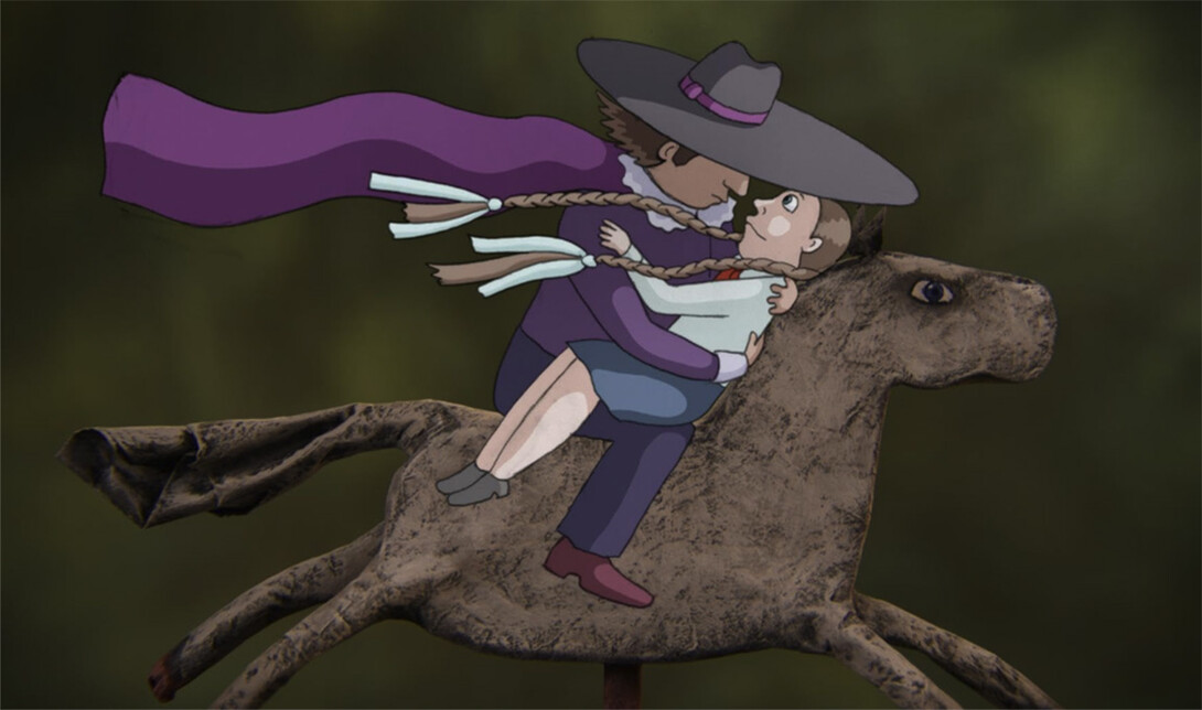 A still from "My Love Affair with Marriage" shows the main character in a dream being hoisted on a horse by a prince.