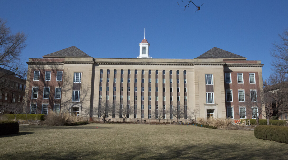 A project is adding LED lights to Love Library's south face and cupola. The new lights will be switched on in March.