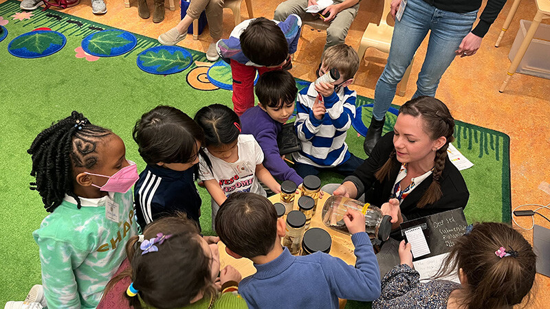 Rene Martin (right) worked with children during her post-doctoral fellowship at the American Museum of Natural History.