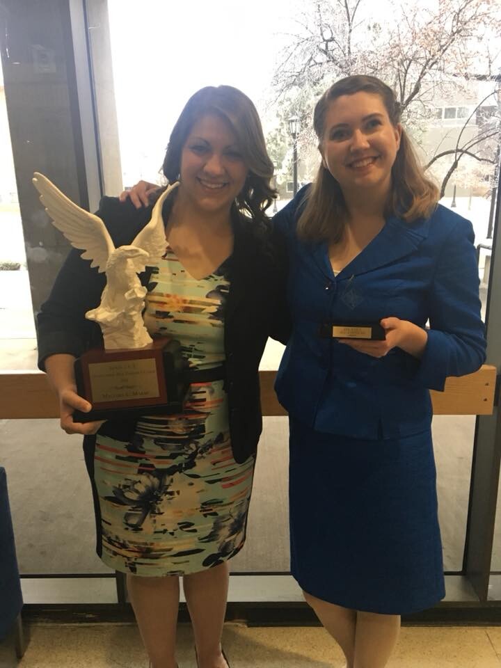 Nebraska's (from left) Mallory Marsh and Mattison Merritt earned honors during the national speech competition in early April.