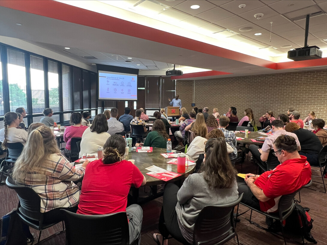 Employees attending a learning event