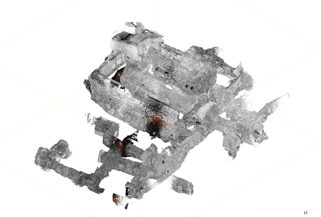 A reconstruction of the tunnels in Temple 16 takes shape from the data gathered from the lidar scans.