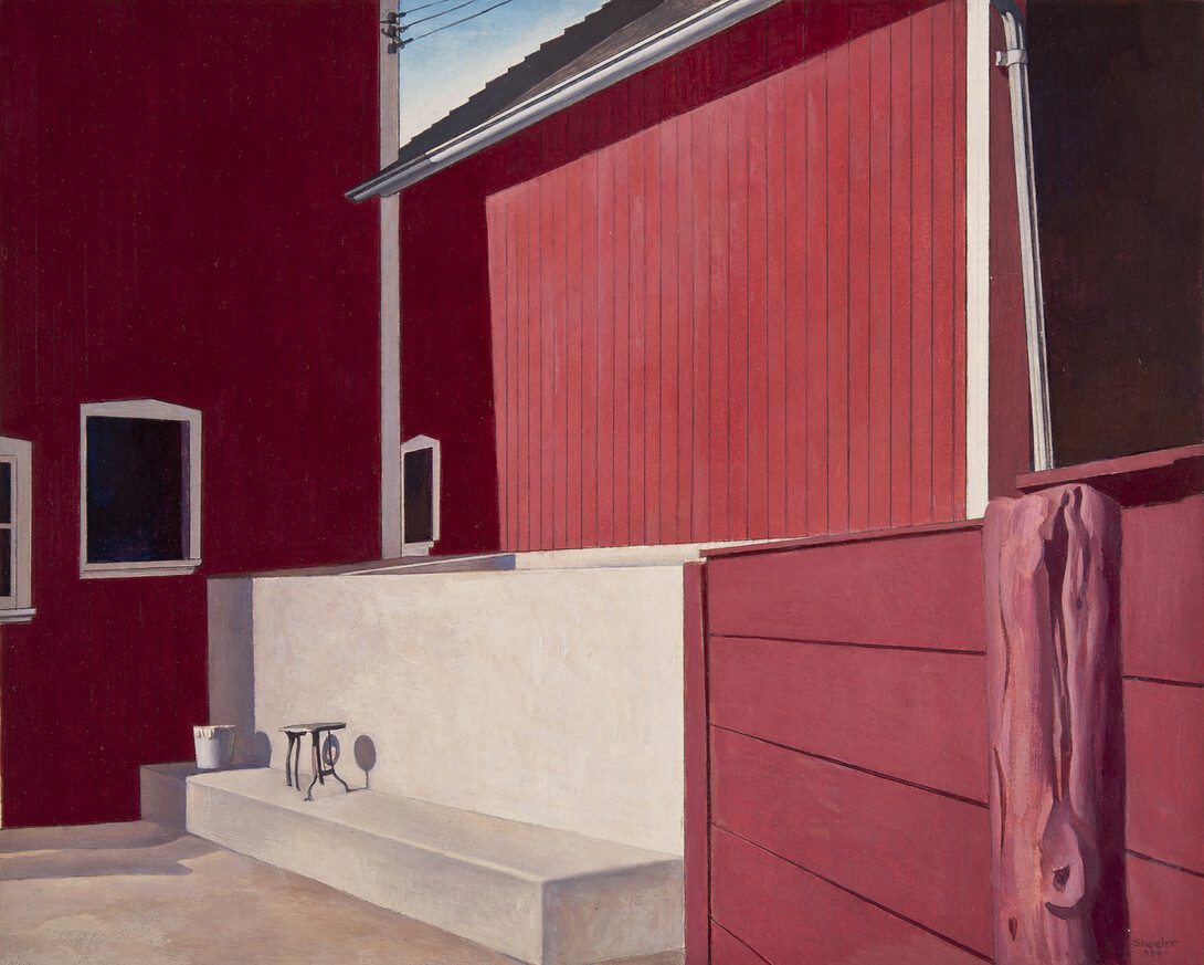 "Barn Reds" by Charles Sheeler was purchased through Sheldon's invitational exhibitions. The painting is included in the "Building a Legacy Collection."