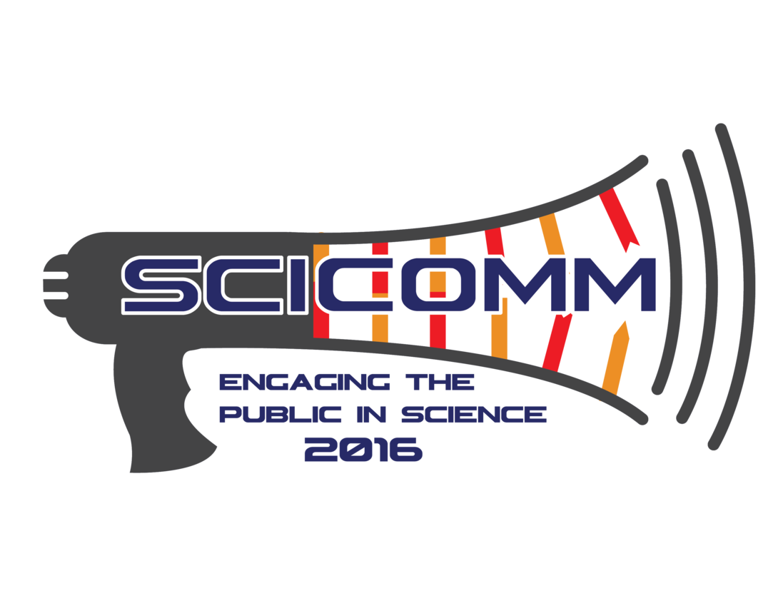 SciComm logo. Engaging the Public in Science 2016.