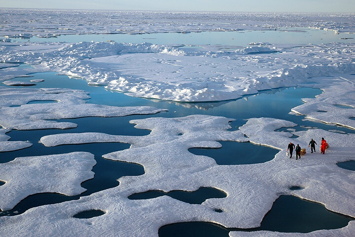 NOAA scientists explore the Arctic during a 2005 mission.