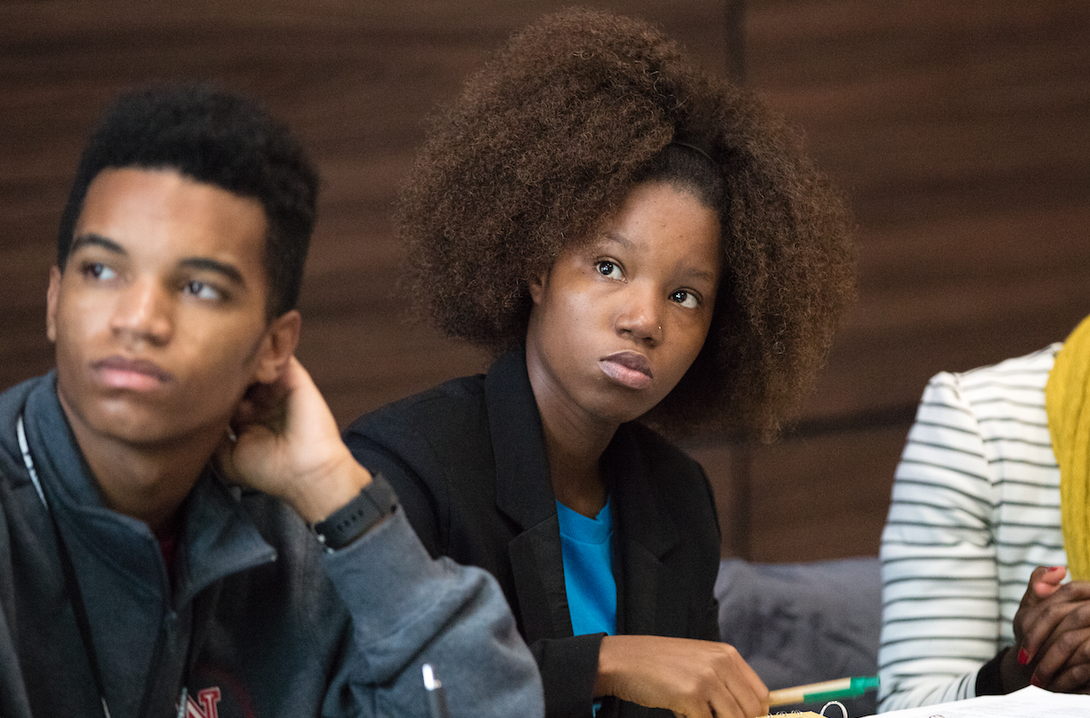 Visiting African students listen during a recent presentation. This is the third year that students from African have been embedded at UNL through the United States Institute on Civic Engagement.