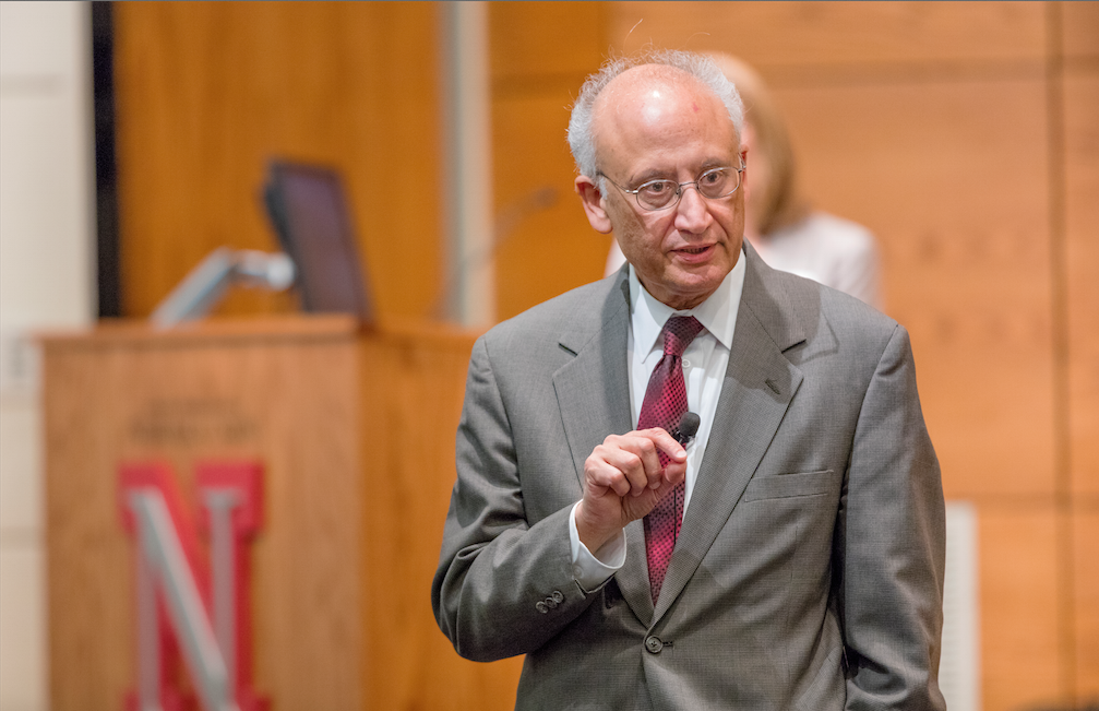 Sabah Randhawa speaks during a Feb. 22 forum with UNL staff. He is the first of four finalists vying to be the next chancellor of the university.