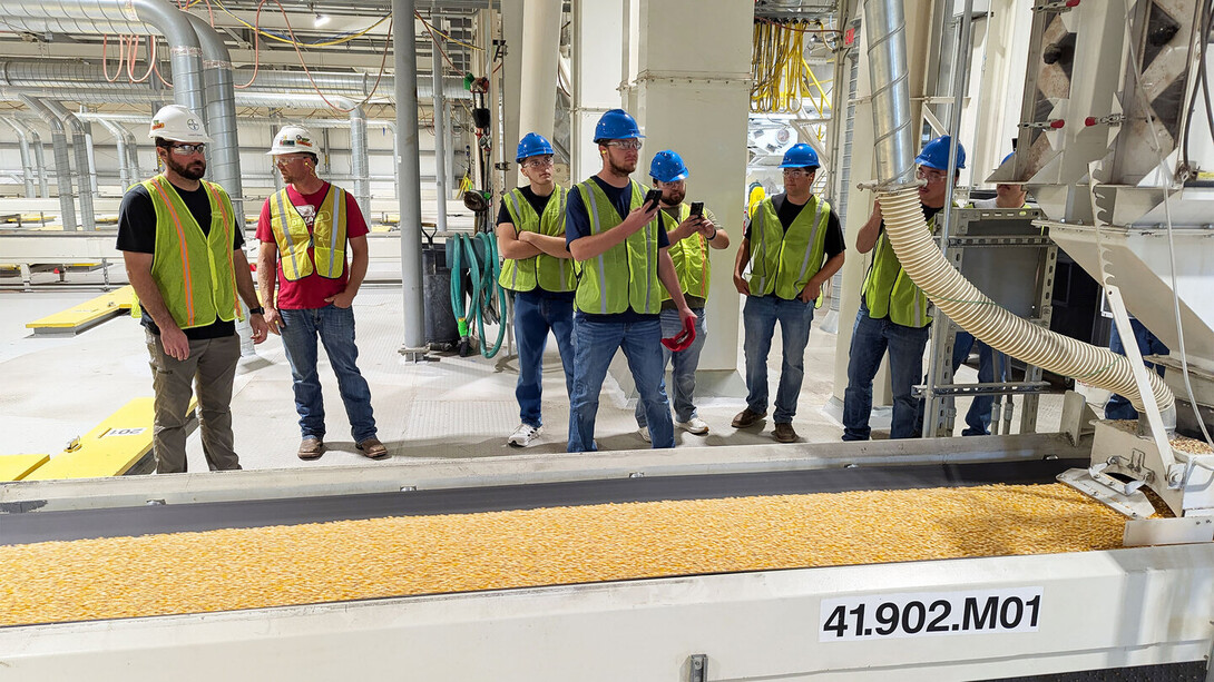 Students in the Seed Industry Enterprises course get an inside glimpse at hybrid seed production at the Bayer Hybrid Seed Plant near Waco, Nebraska. The visit gave students a firsthand look at the complexity and precision of hybrid seed production, reinforcing lessons from class.