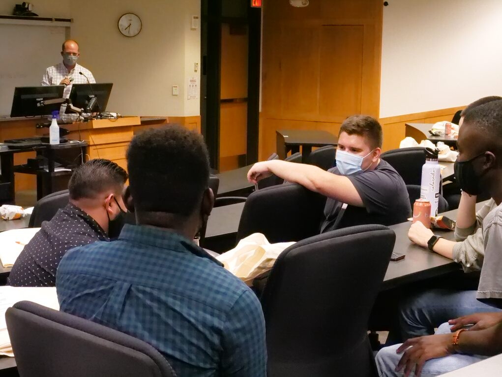 A group of student fellows at the first meeting of the academic year.