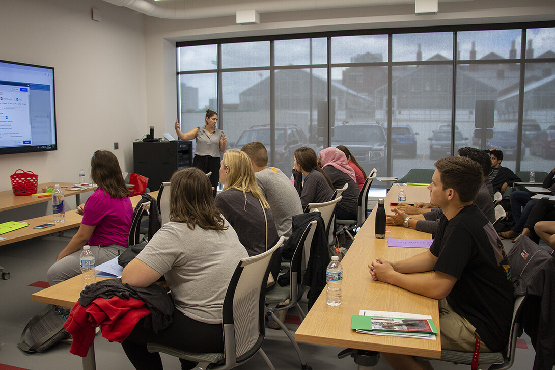 Peer coaches train in the University Health Center.