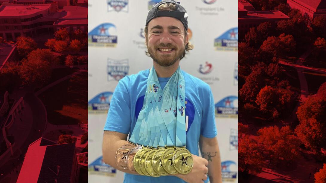 Brendan Elam with his eight medals from the Transplant Games of America. The games are intended to raise awareness for organ donation.