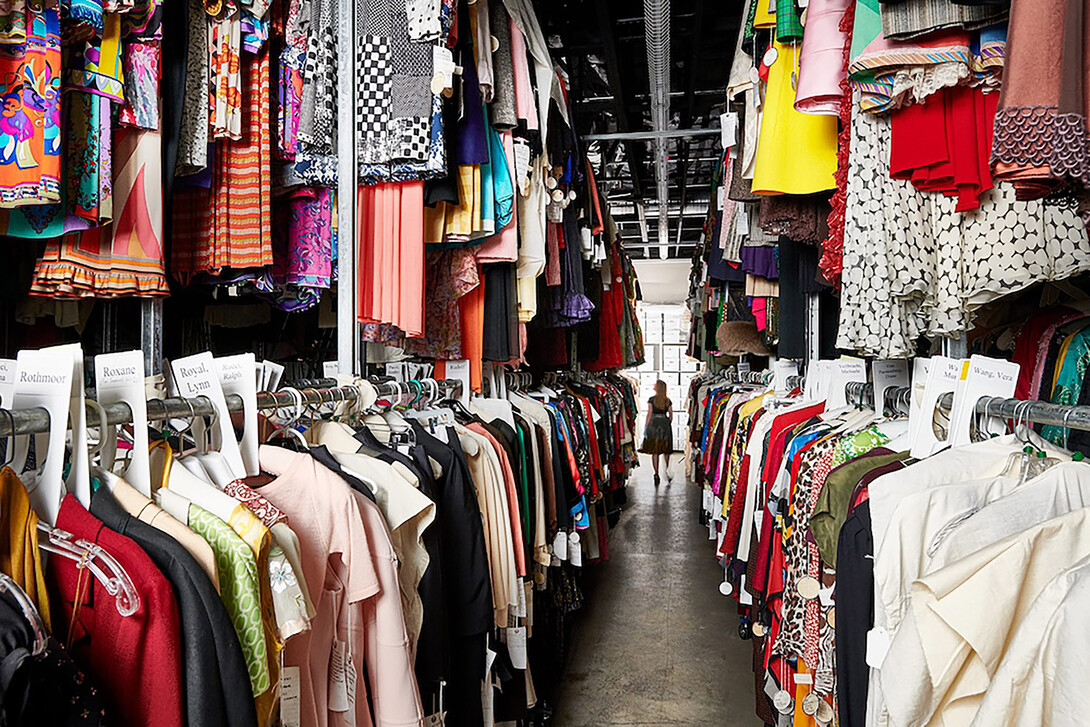 Annette Becker inside storage at the Texas Fashion Collection. Courtesy photo. 