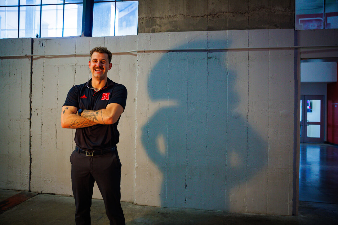 Photo Credit: Kristen Labadie // Connor Hadaway has performed as Herbie Husker since 2024. He finished his tenure as Herbie this month and will graduate in December.