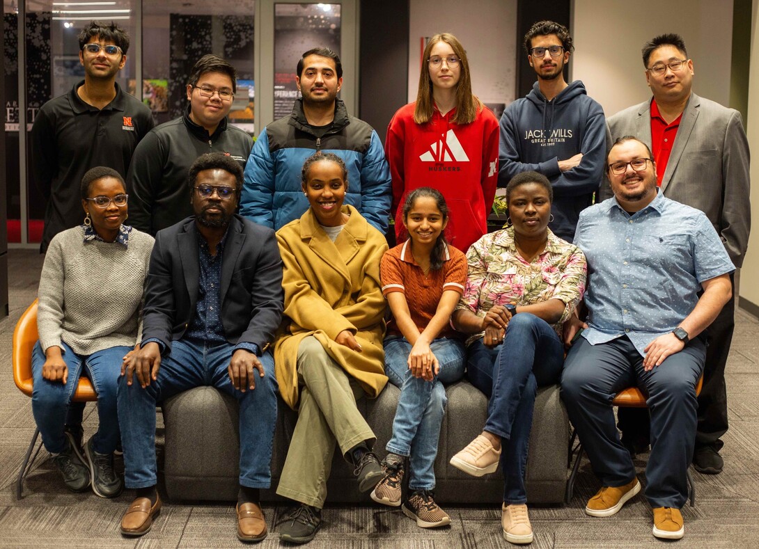 ISAB members pose for picture in Global Education Center at UNL