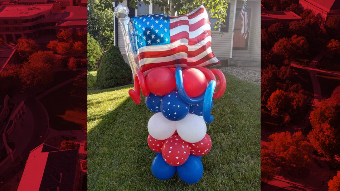 During the pandemic, Jeanne Bonnett started a balloon lawn display business. She designed this one for the July 4 holiday.