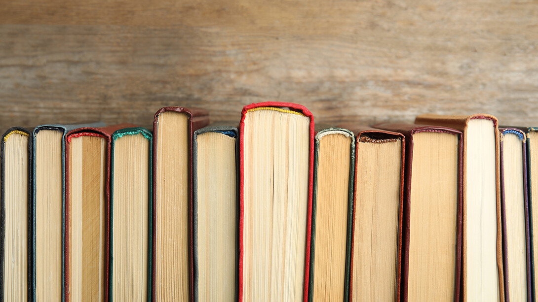 Books on a shelf