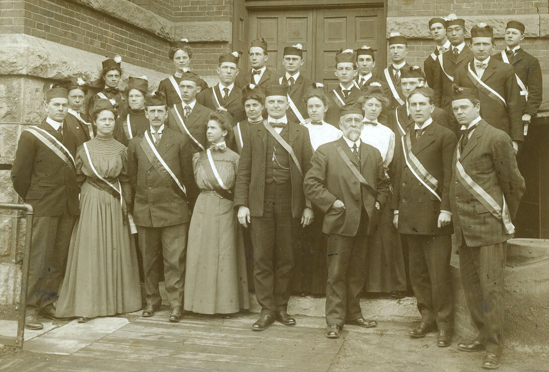 Members of Nebraska's Seminar Botanical Club pose with Charles Bessey in this photo from May 17, 1924.