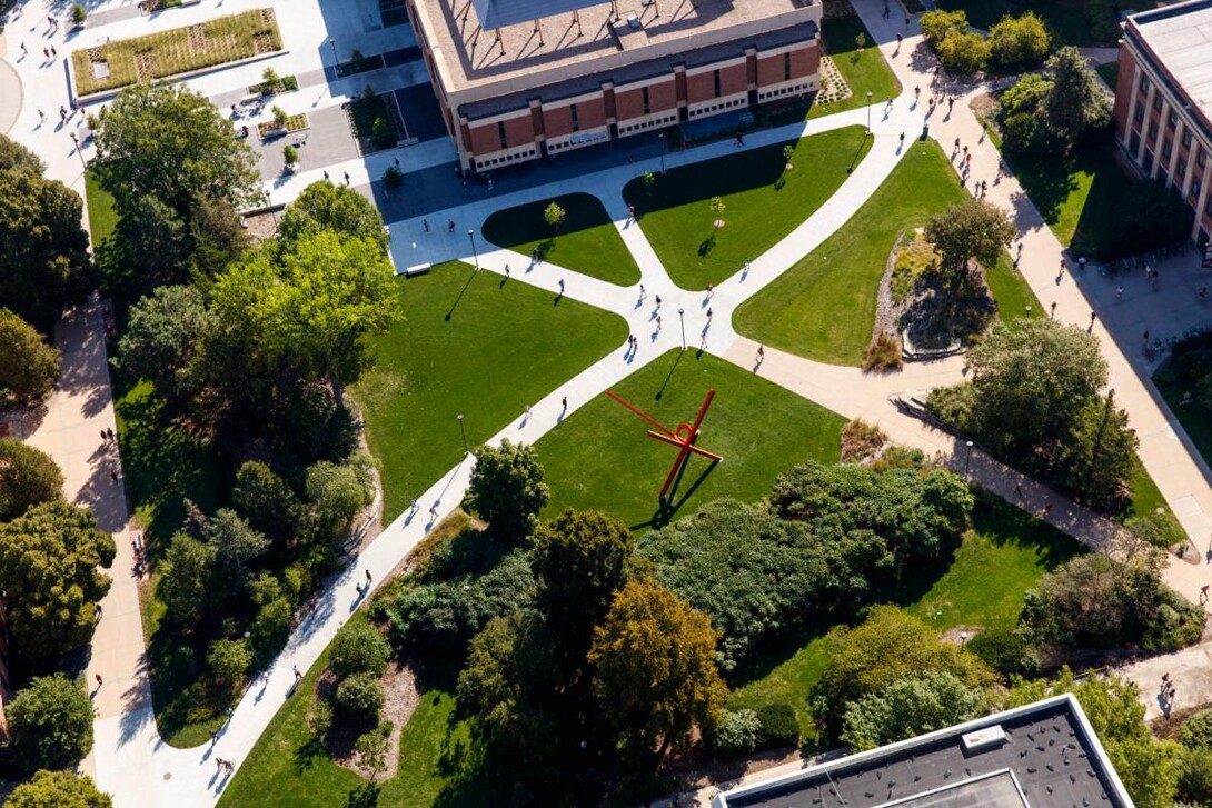 Aerial view of campus